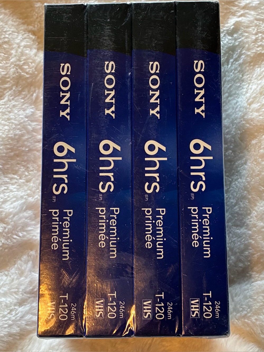 4 Pack Sony NEW Sealed 6HR Blank High Quality VHS Tapes Premium Grade T-120VF
